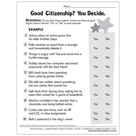 Free Printable Worksheets On Good Citizenship